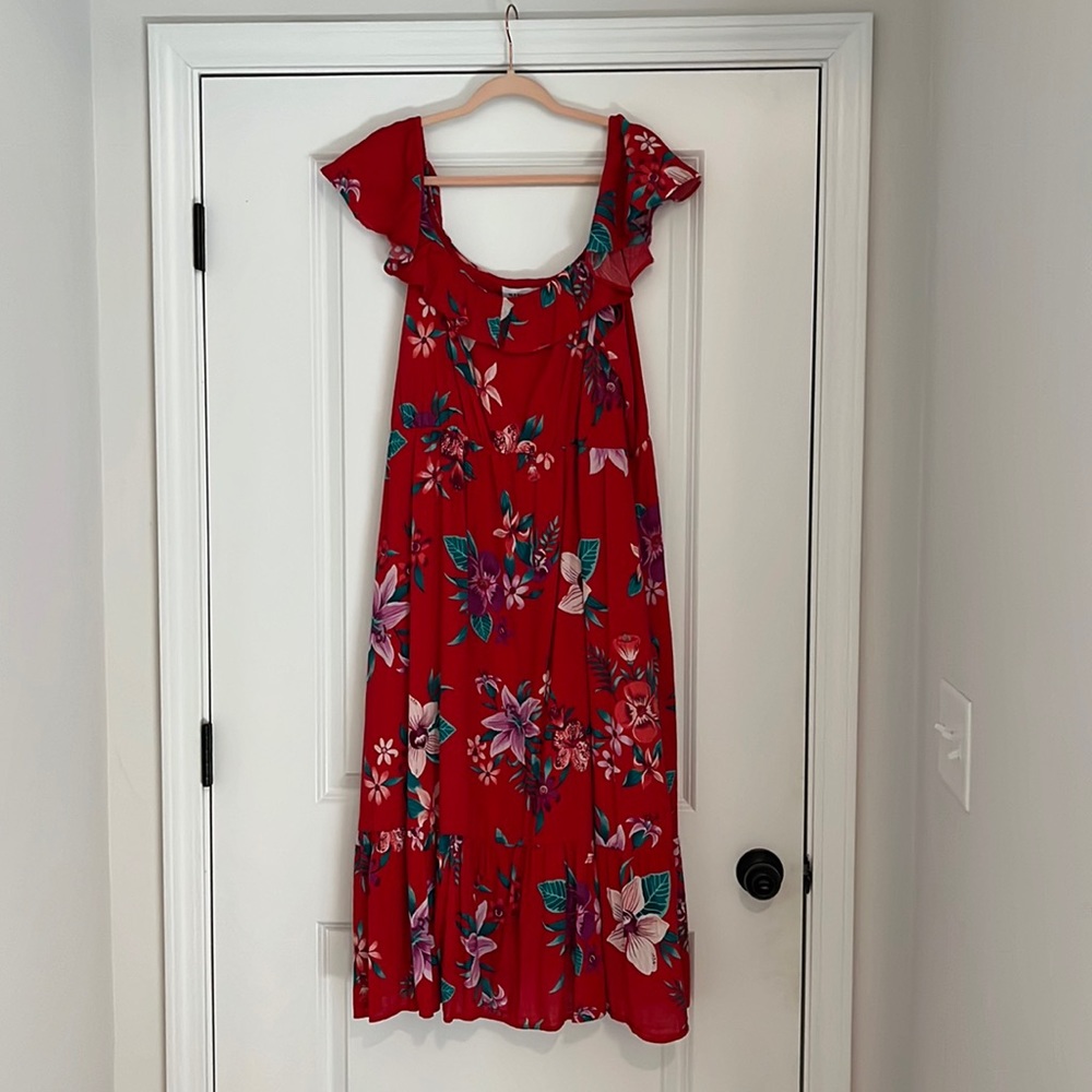 Vibrant off shoulder dress